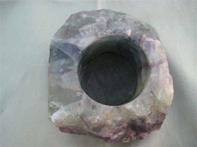 Fluorite Candle Holder, Stone of Intuition, 1371